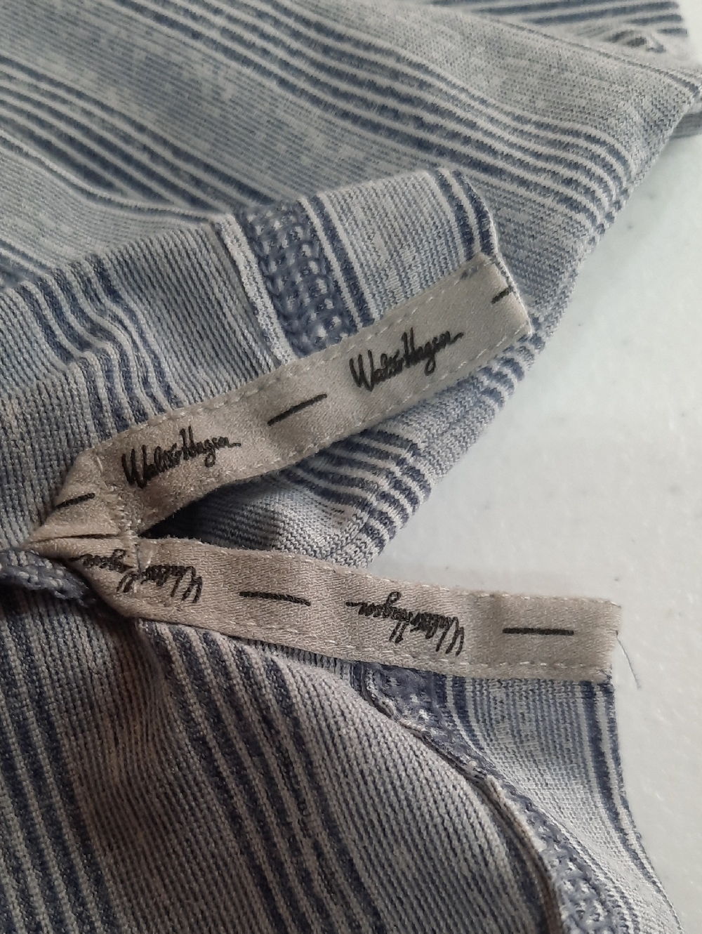 Walter Hagen Golf Polo Shirt Men's XL Gray Blue Striped Performance Short Sleeve - Picture 6 of 9